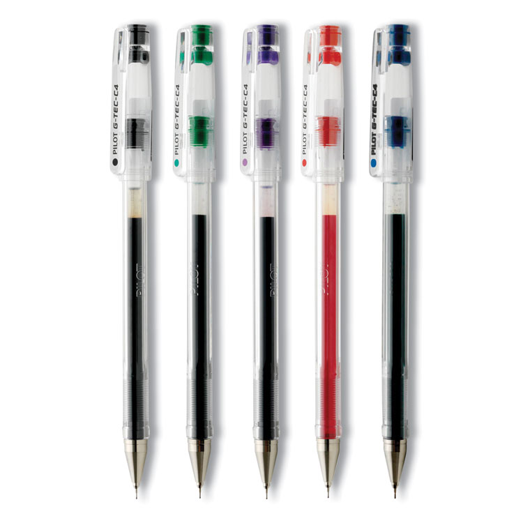 Pilot G-TEC-C Ultra Gel Pen, Stick, Ultra-Fine 0.4 mm, Assorted Ink and Barrel Colors, 5/Pack (PIL35480)