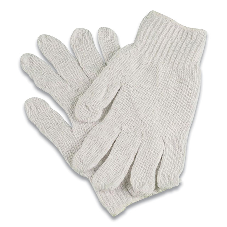 AMBITEX PRO CTPS400/NLW Series Natural White String Knit Gloves, Reversible, Large, White, 12 Pairs (TXICTPS400LGNLW)