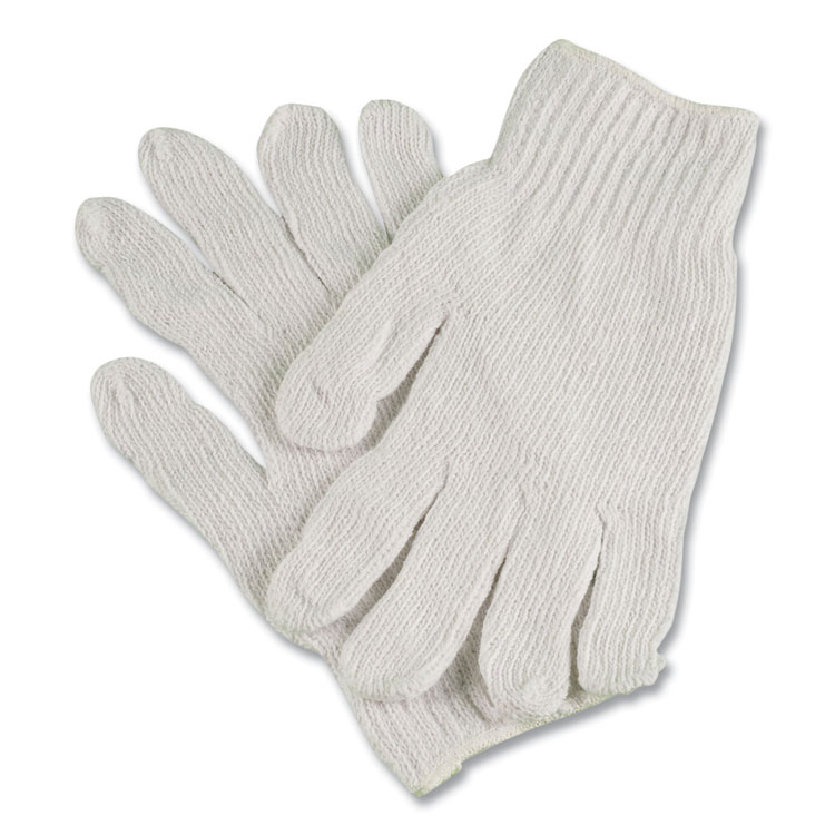 AMBITEX PRO CTPS400/NLW Series Natural White String Knit Gloves, Reversible, Medium, White, 12 Pairs (TXICTPS400MDNLW)