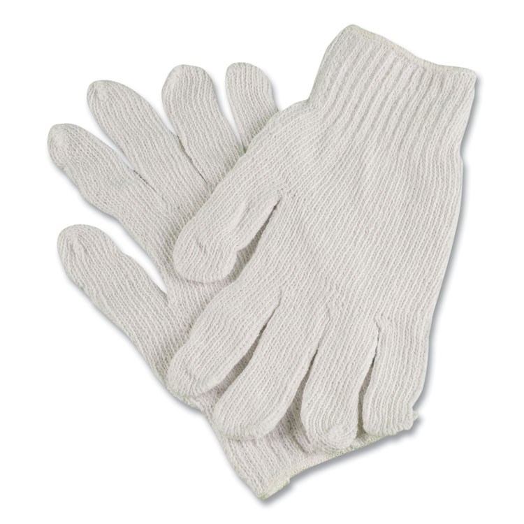 AMBITEX PRO CTPS400/NLW Series Natural White String Knit Gloves, Reversible, Small, White, 12 Pairs (TXICTPS400SM)