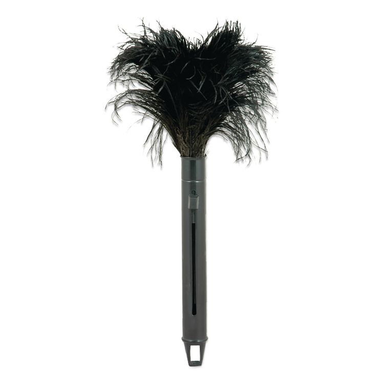 O'Dell Pop Top Feather Duster, Ostrich, 9" to 14" Handle, Black (ODCRET14UNS91)