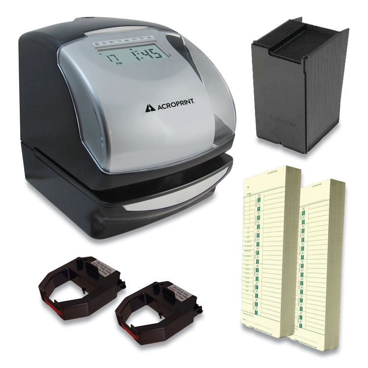 Acroprint ES900 Time Clock Bundle, Digital Display, Black (ACPTRB950)
