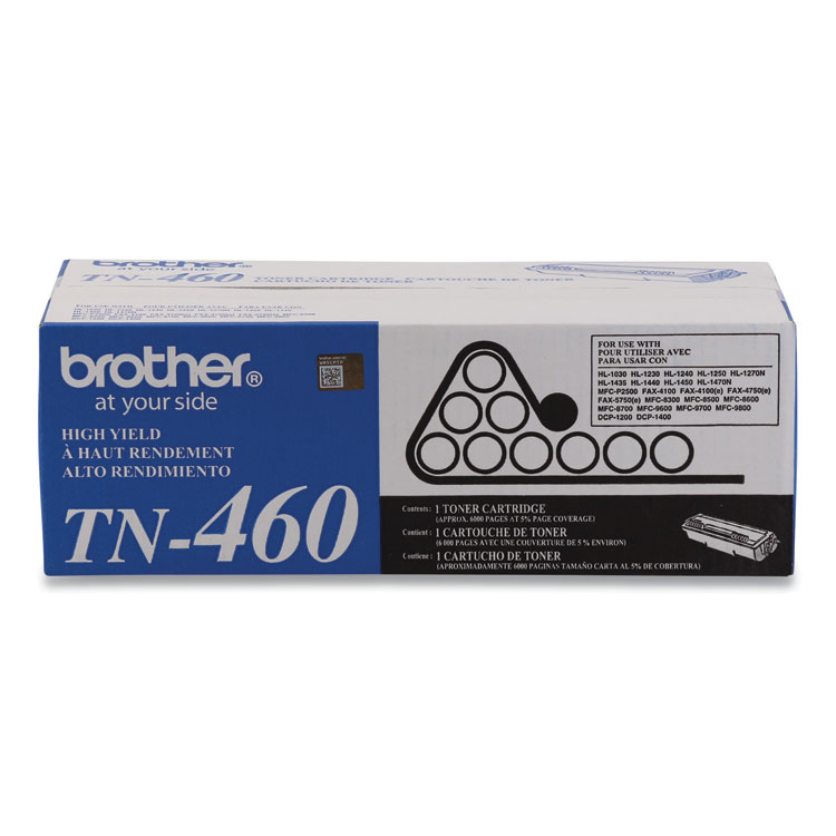 BROTHER INTL. CORP. TN460 High-Yield Toner, 6,000 Page-Yield, Black (BRTTN460)