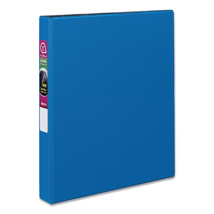 Avery Durable Non-View Binder with DuraHinge and Slant Rings, 3 Rings, 1" Capacity, 11 x 8.5, Blue (AVE27251)