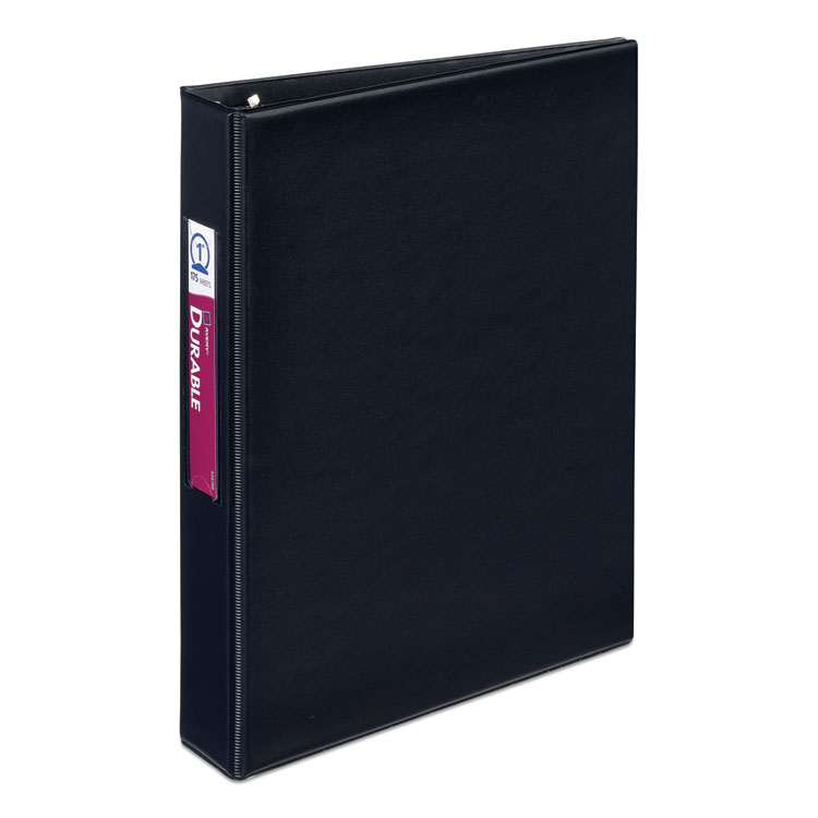 Avery Mini Size Durable Non-View Binder with Round Rings, 3 Rings, 1" Capacity, 8.5 x 5.5, Black (AVE27257)
