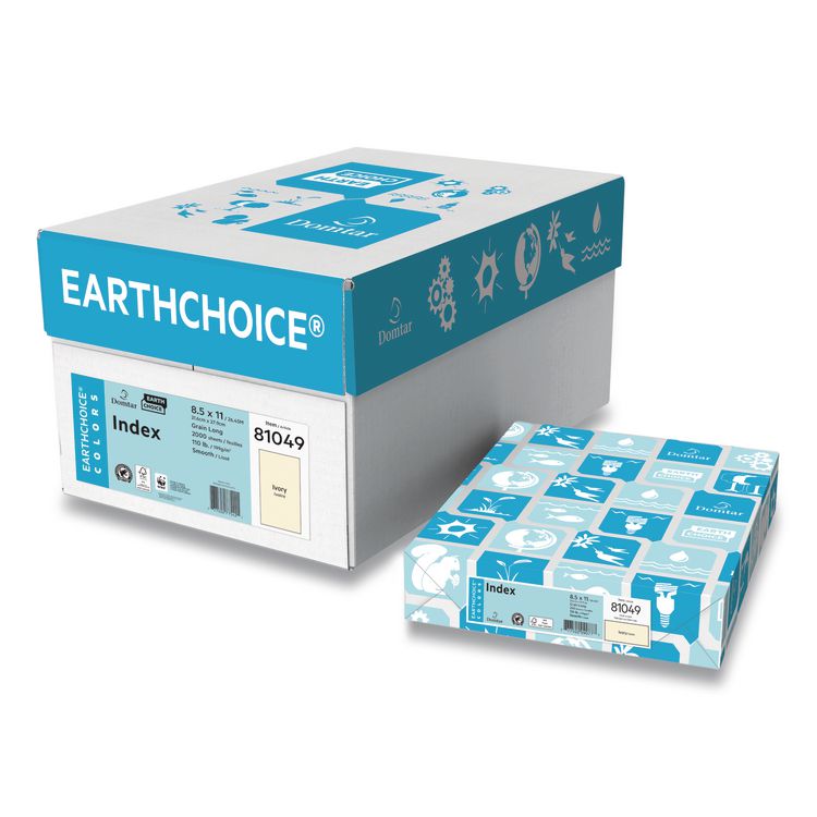 Domtar Card Stock, 110 lb Cover Weight, 8.5 x 11, Ivory, 250/Pack (DMR81049)