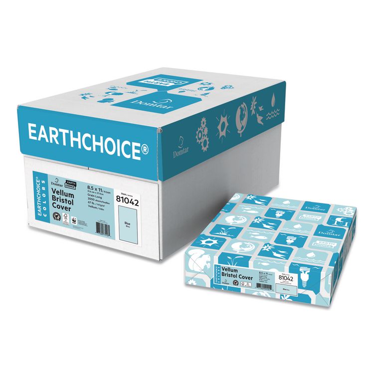 Domtar Cover Stock, 67 lb Bristol Weight, 8.5 x 11, Blue, 250/Pack (DMR81042)