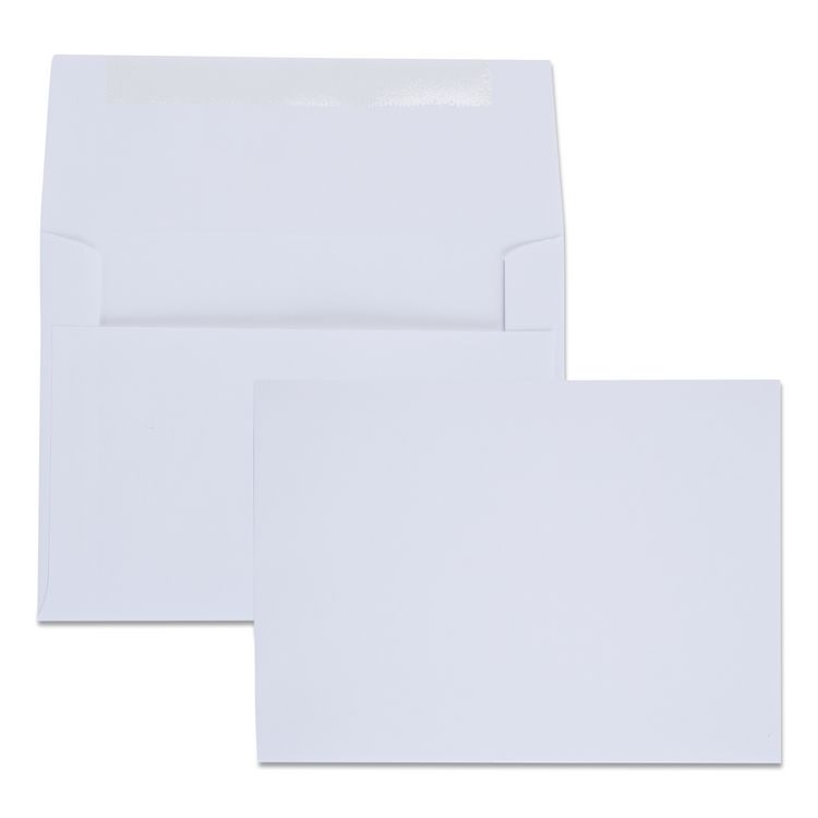 Quality Park Greeting Card/Invitation Envelope, A-6, Square Flap, Gummed Closure, 4.75 x 6.5, White, 100/Box (QUA36417)