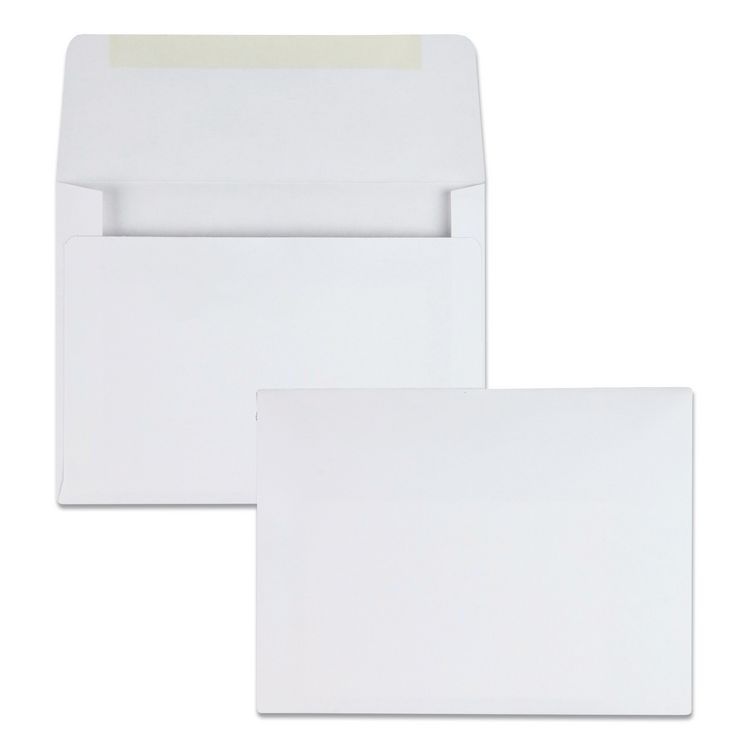 Quality Park Greeting Card/Invitation Envelope, A-2, Square Flap, Gummed Closure, 4.38 x 5.75, White, 500/Box (QUA36226)