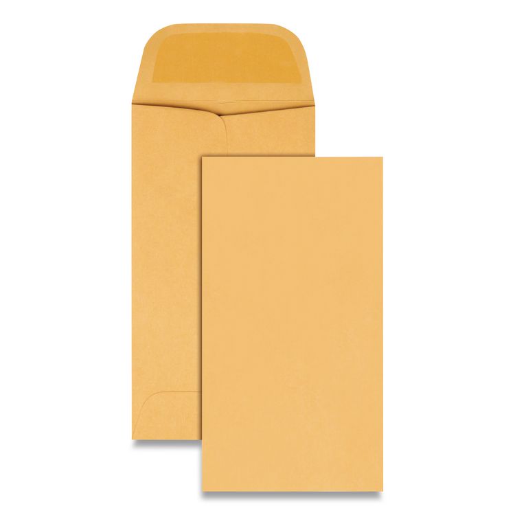 Quality Park Kraft Coin and Small Parts Envelope, #5, Square Flap, Gummed Closure, 2.88 x 5.25, Brown Kraft, 500/Box (QUA50462)