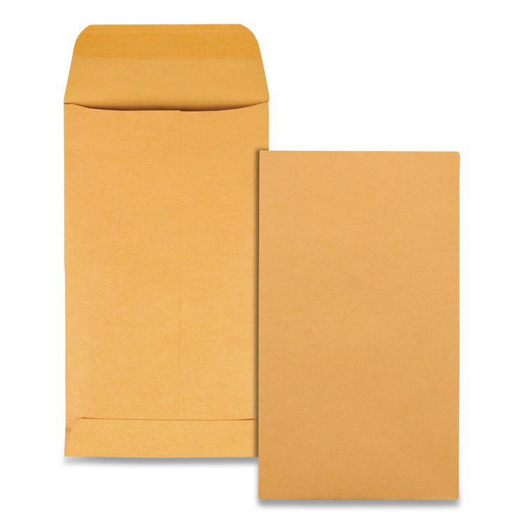 Quality Park Kraft Coin and Small Parts Envelope, 28 lb Bond Weight Kraft, #5 1/2, Square Flap, Gummed Closure, 3.13 x 5.5, Brown, 500/Box (QUA50562)