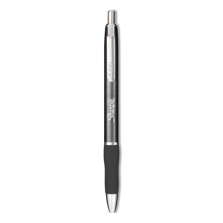 Sharpie S-Gel S-Gel Premium Metal Barrel Gel Pen, Retractable, Medium 0.7 mm, Black Ink, Gun Metal Gray Barrel, Dozen (SAN2147528)