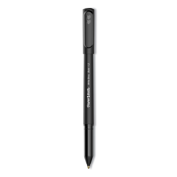 Paper Mate Write Bros. Ballpoint Pen, Stick, Bold 1.2 mm, Black Ink, Black Barrel, Dozen (PAP2124520)