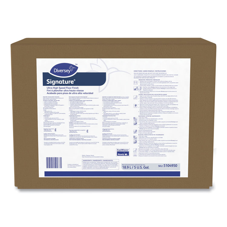 Diversey Signature UHS Floor Finish, Liquid, 5 gal Envirobox (DVS5104950)