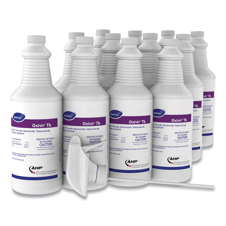 Diversey Oxivir TB One-Step Disinfectant Cleaner, 32 oz Bottle, 12/Carton (DVO4277285)