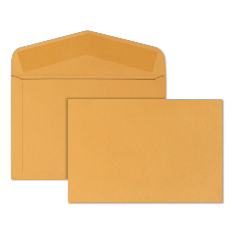 Quality Park Open-Side Booklet Envelope, #15, Hub Flap, Gummed Closure, 10 x 15, Brown Kraft, 100/Box (QUA54301)