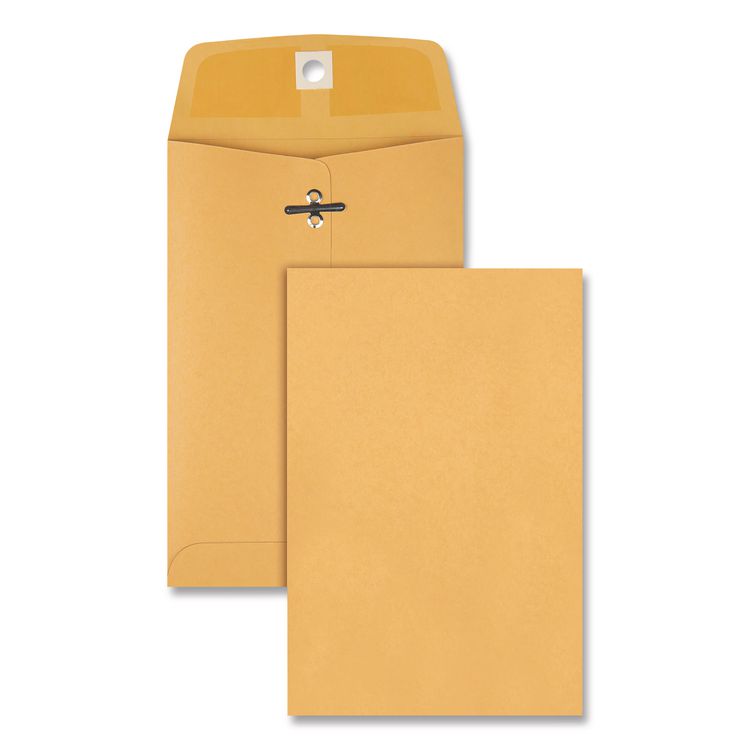 Quality Park Clasp Envelope, 28 lb Bond Weight Kraft, #35, Square Flap, Clasp/Gummed Closure, 5 x 7.5, Brown Kraft, 100/Box (QUA37835)