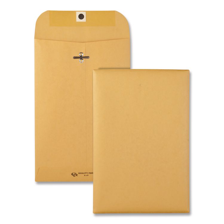 Quality Park Clasp Envelope, 32 lb Bond Weight Kraft, #1, Square Flap, Clasp/Gummed Closure, 6 x 9, Brown Kraft, 100/Box (QUA37755)