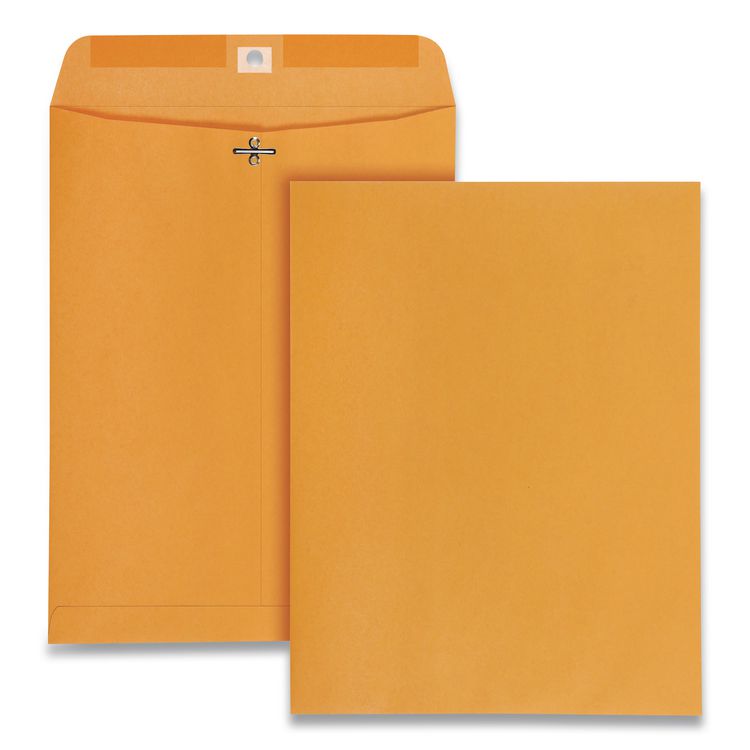 Quality Park Clasp Envelope, 28 lb Bond Weight Kraft, #97, Square Flap, Clasp/Gummed Closure, 10 x 13, Brown Kraft, 250/Carton (QUA37597)