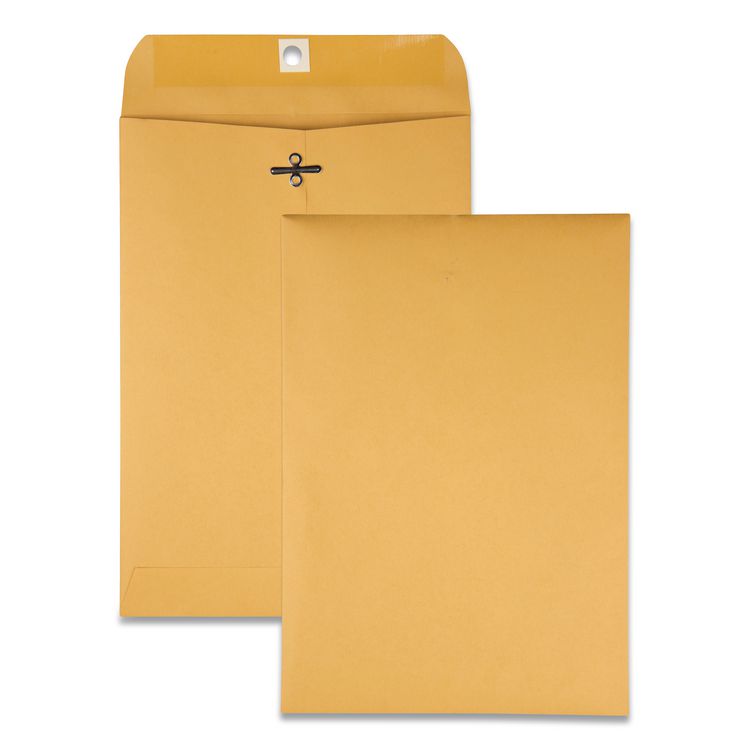 Quality Park Clasp Envelope, 28 lb Bond Weight Kraft, #68, Square Flap, Clasp/Gummed Closure, 7 x 10, Brown Kraft, 100/Box (QUA37868)