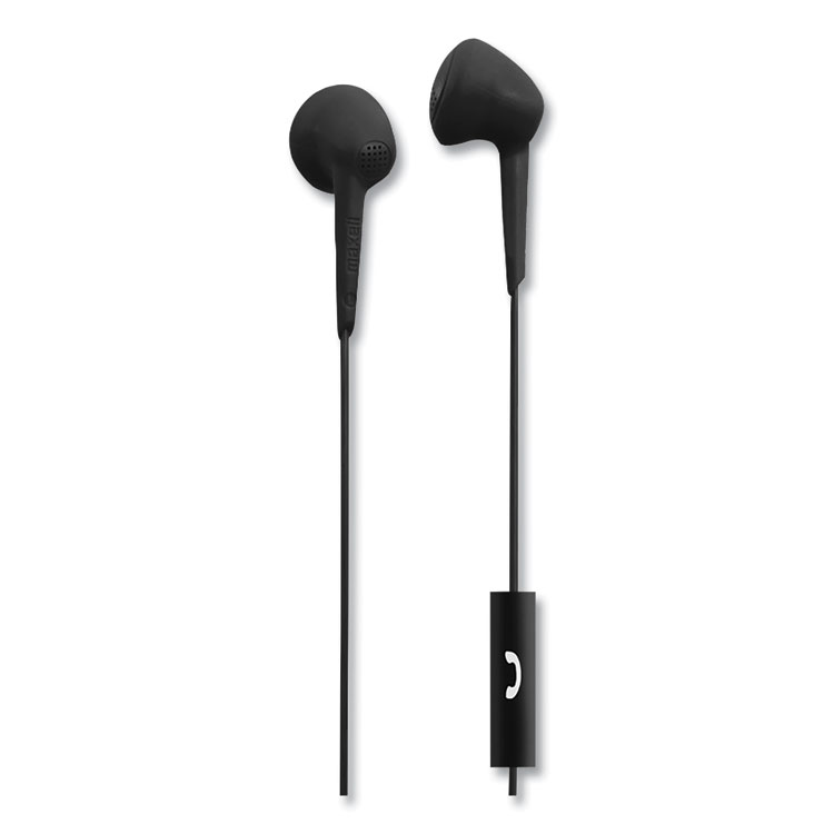 Maxell Jelleez Earbuds, 4 ft Cord, Black (MAX191569)