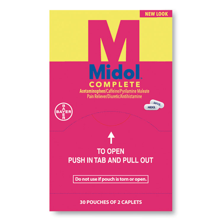 Midol Complete Menstrual Caplets, Two-Pack, 30 Packs/Box (PFYBXMD30)