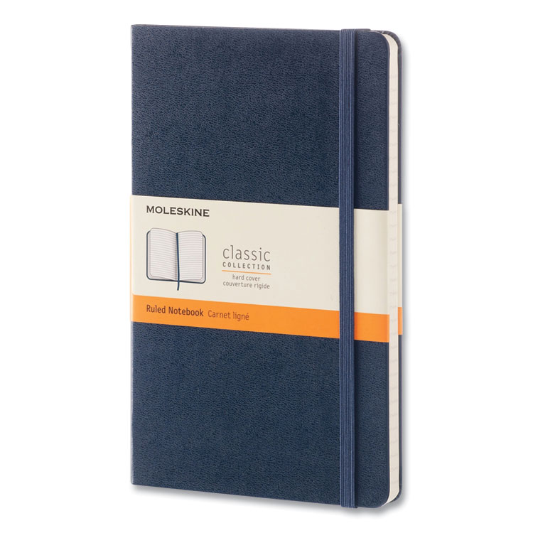 Moleskine Classic Collection Hard Cover Notebook, 1-Subject, Dotted Rule (4 sq/in), Sapphire Blue Cover, (240) 8.25 x 5 Sheets (HBG893601)