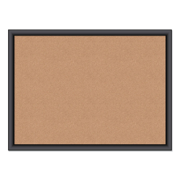 U Brands Cork Bulletin Board, 24" x 18" (Actual Size: 23" x 17"), Tan Surface, Black Wood Frame (UBR026U0001)