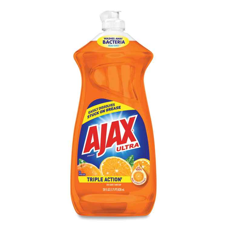 Ajax Dish Detergent, Liquid, Orange Scent, 28 oz Bottle, 9/Carton (CPC44678CT)