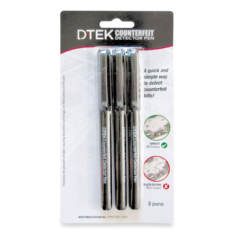 CONTROLTEK DTEK Counterfeit Detector Pens, U.S. Currency, 3/Pack (CNK560191)