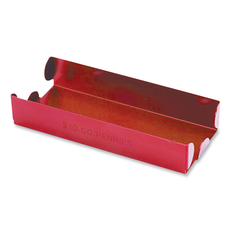 CONTROLTEK Metal Coin Tray, Pennies, Stackable, 3.5 x 10 x 1.75, Red (CNK560065)