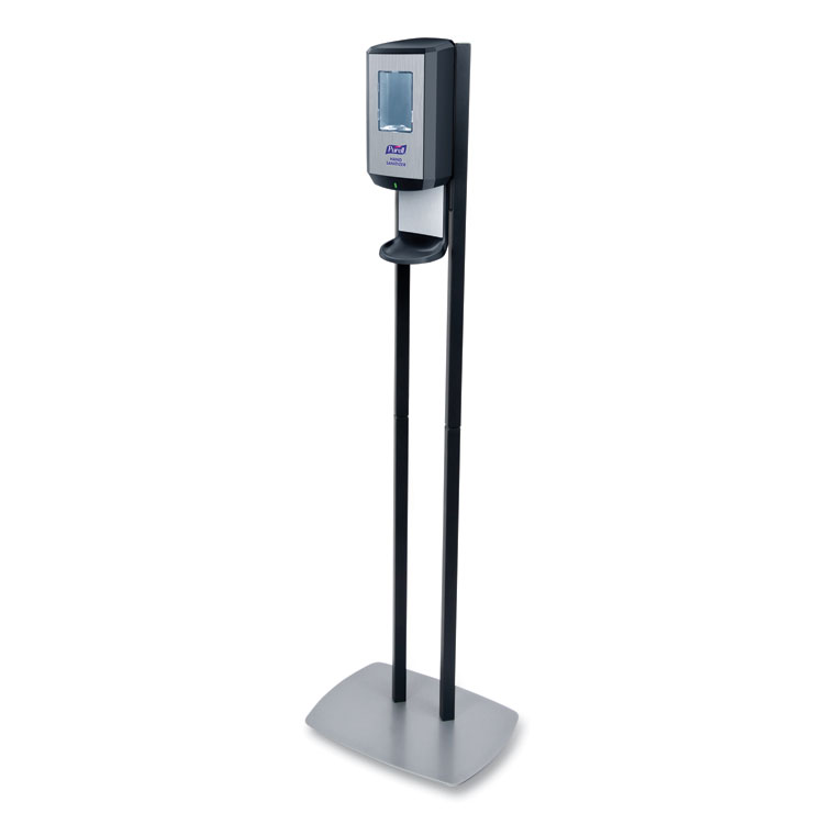 PURELL CS8 Hand Sanitizer Floor Stand with Dispenser, 1,200 mL, 13.5 x 5 x 28.5, Graphite (GOJ7418DS)
