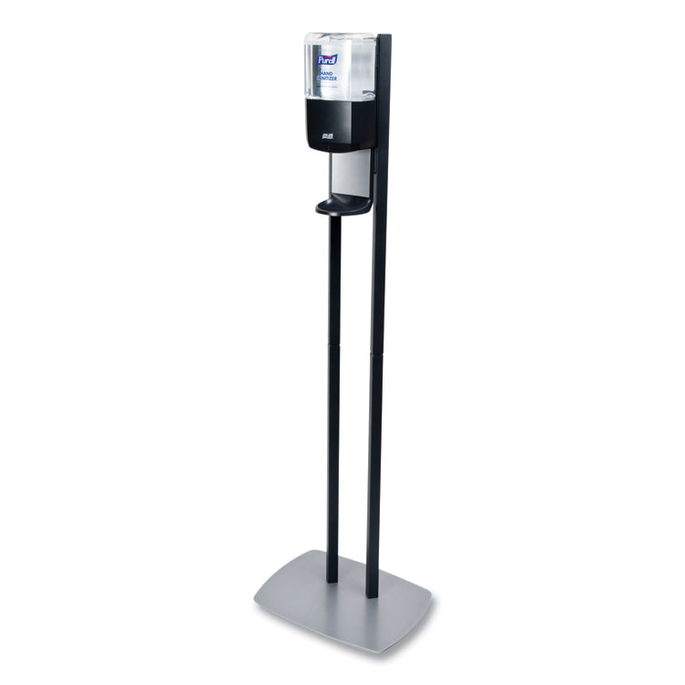 PURELL ES6 Hand Sanitizer Floor Stand with Dispenser, 1,200 mL, 13.5 x 5 x 28.5, Graphite/Silver (GOJ7216DS)