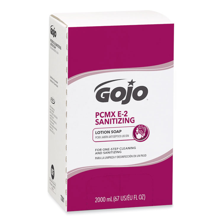 GOJ728104CT - GOJO E2 Sanitizing Lotion Soap with PCMX Refill, For Pro TDX Dispenser, Fragrance-Free, 2,000 mL, 4/Carton (GOJ728104CT) - Image 2