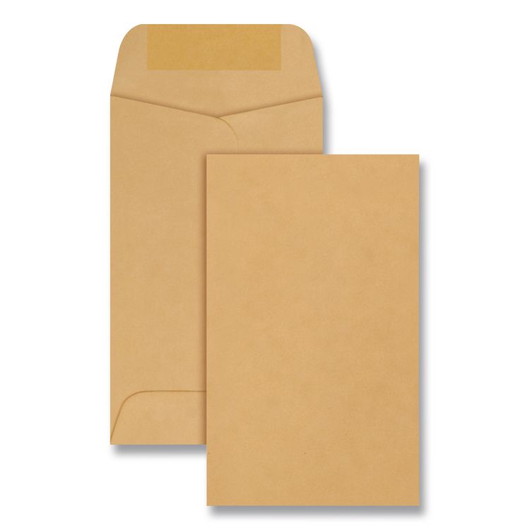 Quality Park Kraft Coin and Small Parts Envelope, #3, Square Flap, Gummed Closure, 2.5 x 4.25, Brown Kraft, 500/Box (QUA50262)