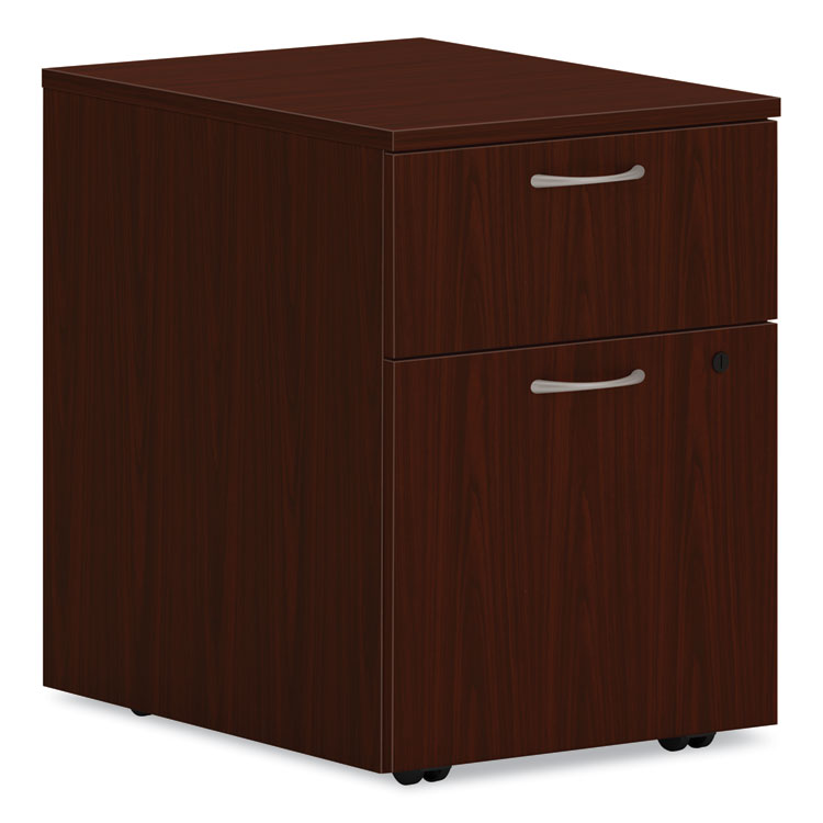 HON Mod Mobile Pedestal, Left or Right, 2-Drawers: Box/File, Legal/Letter, Traditional Mahogany, 15" x 20" x 20" (HONPLPMBFLT1)