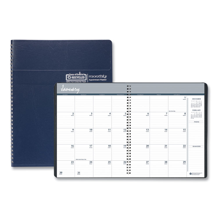 House of Doolittle 14-Month Recycled Ruled Monthly Planner, 11 x 8.5, Blue Cover, 14-Month: Dec 2025 to Jan 2027 (HOD26207)