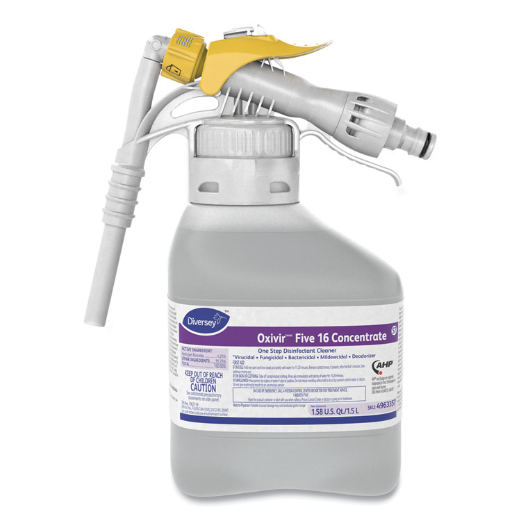 Diversey Oxivir Five 16 Concentrate One Step Disinfectant Cleaner, 1.59 qt Bottle, 2/CT (DVS4963357)