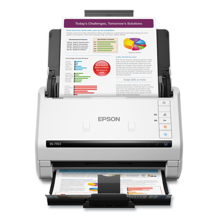 Epson DS-770 II Color Duplex Document Scanner, 600 dpi Optical Resolution, 100-Sheet Duplex Auto Document Feeder (EPSB11B262201)