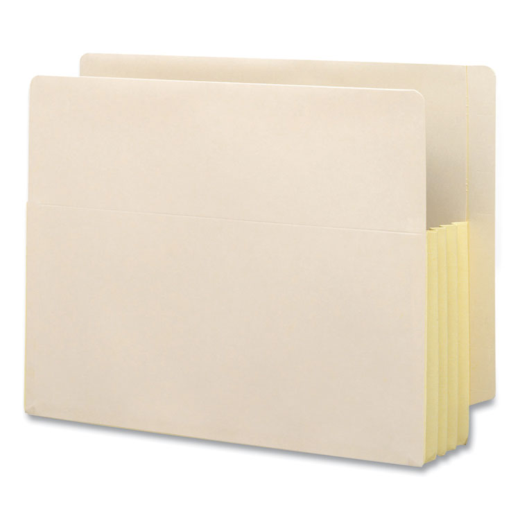 Smead Manila End Tab File Pockets with Tear Resistant Gussets, 3.5" Expansion, Letter Size, Manila, 10/Box (SMD75164)