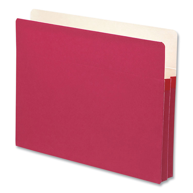 Smead Colored File Pockets, 1.75" Expansion, Letter Size, Red (SMD73221)