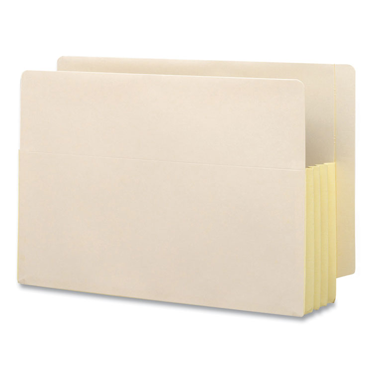 Smead Manila End Tab File Pockets with Tear Resistant Gussets, 3.5" Expansion, Legal Size, Manila, 10/Box (SMD76164)