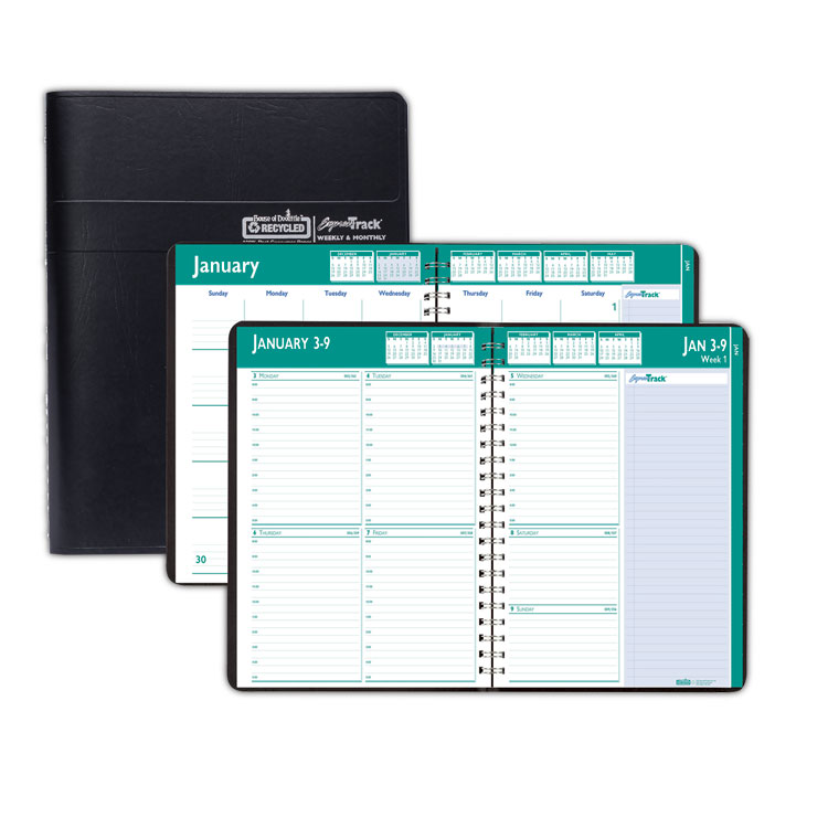 House of Doolittle Express Track Recycled Weekly Appointment Book/Monthly Planner, 11 x 8.5, Black Cover, 13-Month: Jan 2026 to Jan 2027 (HOD29602)