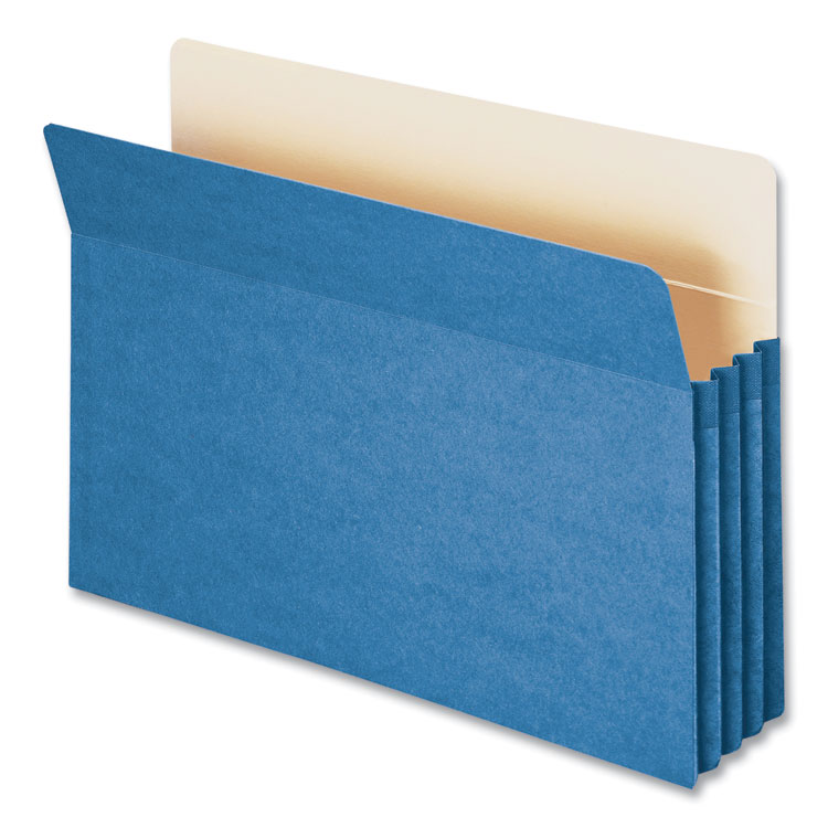 Smead Colored File Pockets, 3.5" Expansion, Legal Size, Blue (SMD74225)