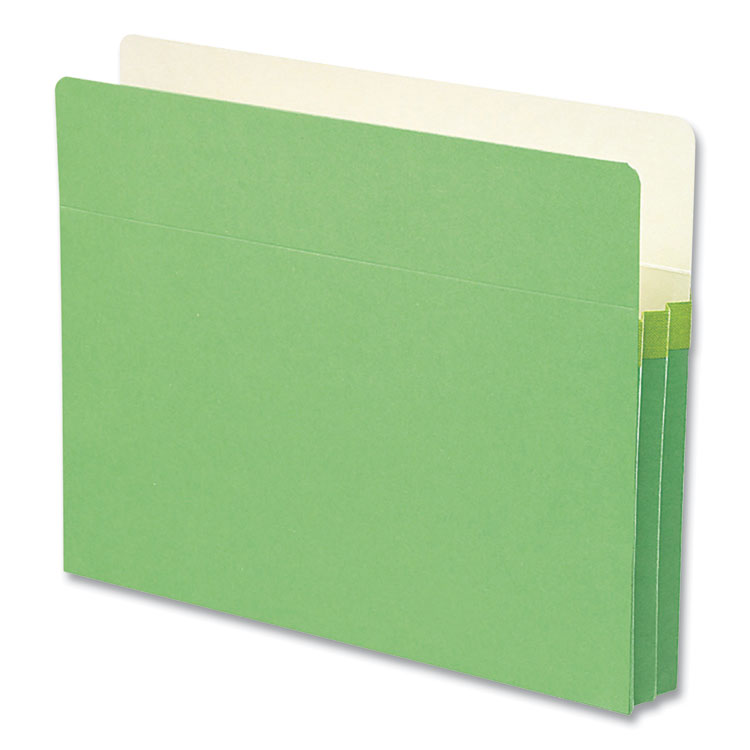 Smead Colored File Pockets, 1.75" Expansion, Letter Size, Green (SMD73216)