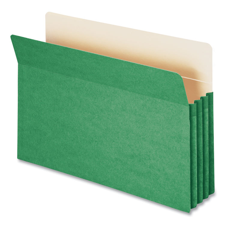 Smead Colored File Pockets, 3.5" Expansion, Legal Size, Green (SMD74226)