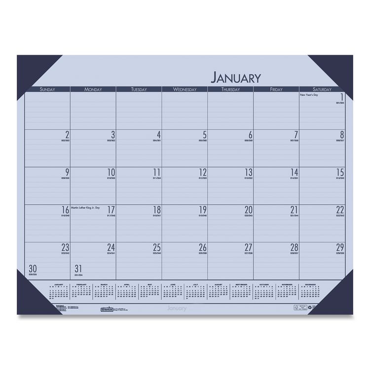 House of Doolittle EcoTones Recycled Monthly Desk Pad Calendar, 22 x 17, Sunset Orchid Sheets, Cordovan Corners, 12-Month (Jan to Dec): 2026 (HOD12473)