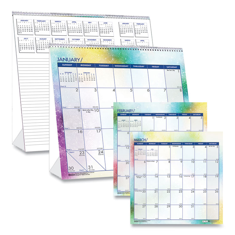 House of Doolittle Recycled Cosmos Tent Calendar, Night Sky Artwork, 6 x 6, White/Multicolor Sheets, 12-Month (Jan to Dec): 2026 (HOD3639)