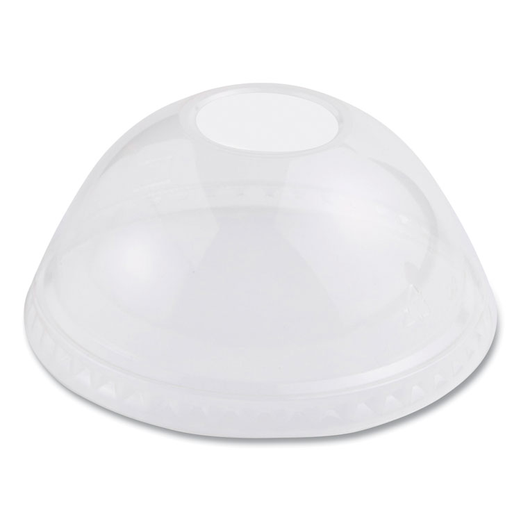 World Centric PLA Clear Cold Cup Lids, Dome Lid, Fits 9 oz to 24 oz Cold Cups, Plastic, Clear, 1,000/Carton (WORCPLCS12D)