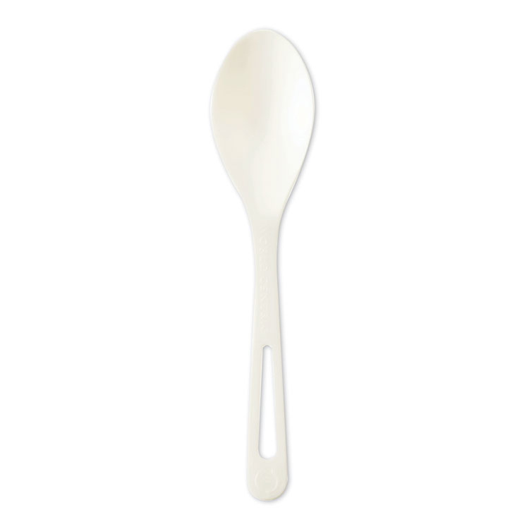 World Centric TPLA Compostable Cutlery, Spoon, Plastic, White, 1,000/Carton (WORSPPS6)